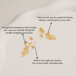 Starlight earrings displayed on neutral background