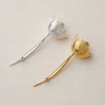 Tulip flower brooch in sterling silver or gold-plated finish