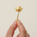 Tulip flower brooch in sterling silver product view