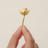 Tulip flower brooch in sterling silver product view