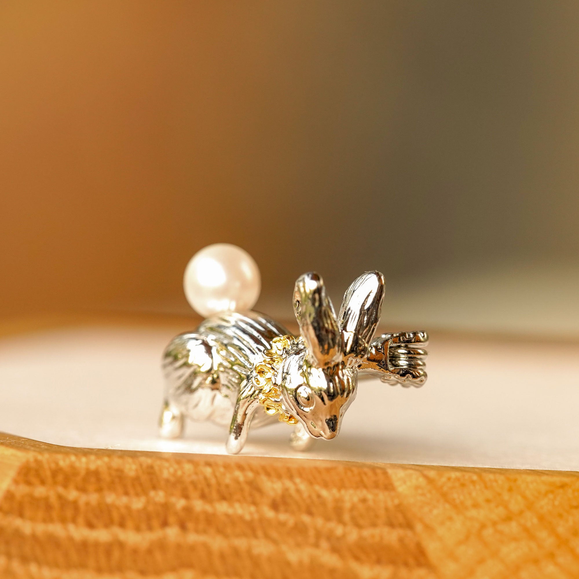 Alice rabbit brooch styled as playful pin jewelry