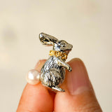 Alice rabbit brooch with whimsical rabbit design