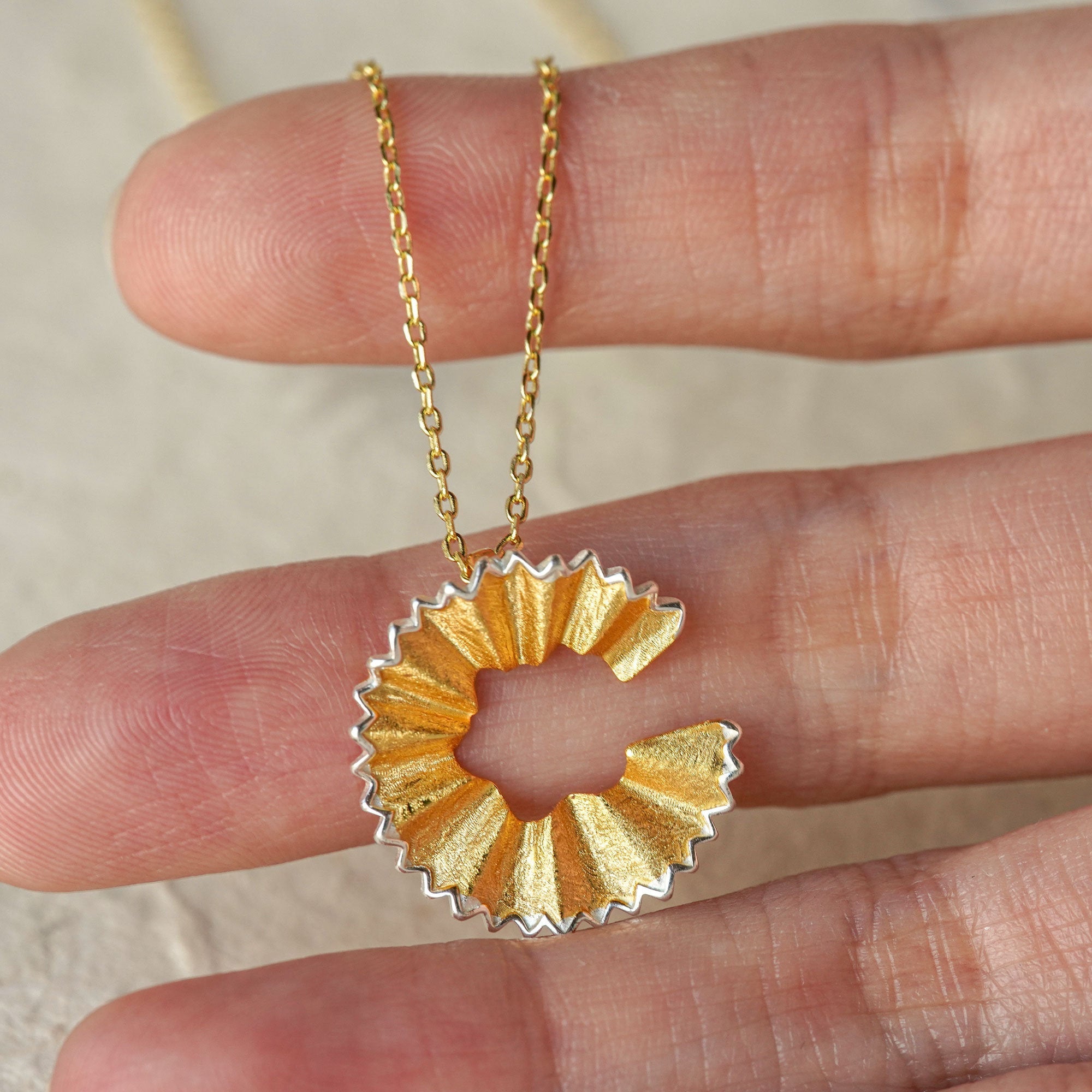 Art pencil necklace with playful pencil pendant