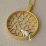Cat charm necklace showing chain and pendant details