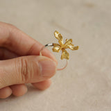 Close-up of iris floral ring showing flower details