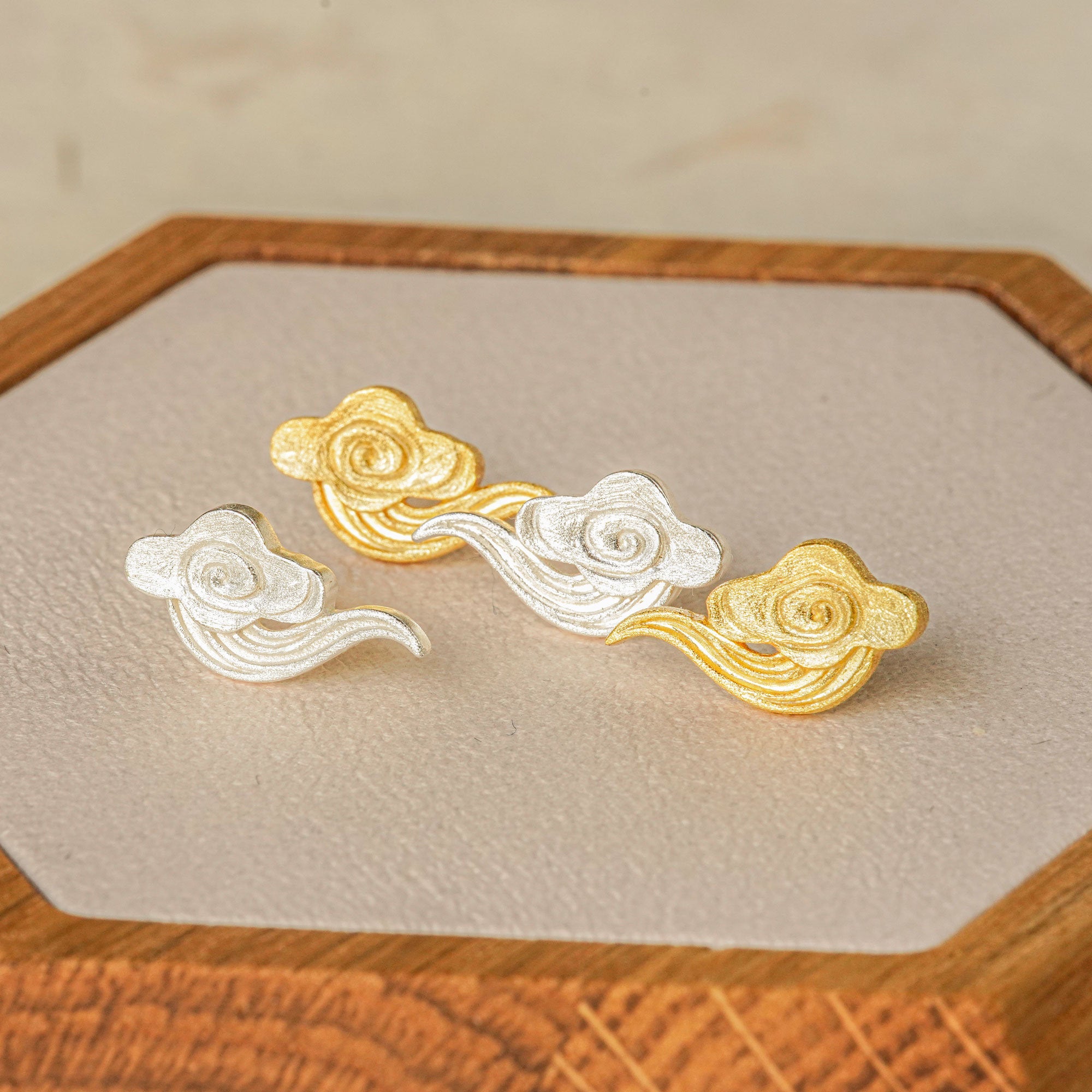 Cloud earrings with rounded sky inspired silhouette
