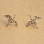 Crane bird stud earrings with elegant bird design