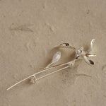 Elegant orchid brooch with realistic flower shape