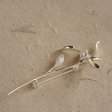 Elegant orchid brooch with realistic flower shape