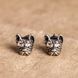 French bulldog studs displayed as a pair