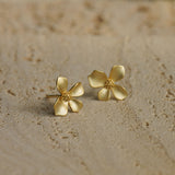 Gardenia flower earrings with delicate floral shape