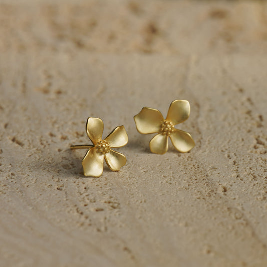 Gardenia flower earrings with delicate floral shape