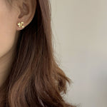 Gardenia flower earrings showing handmade details
