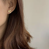 Gardenia flower earrings showing handmade details