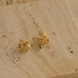 Iris earring studs showing handmade jewelry details