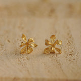 Iris earring studs displayed as a pair