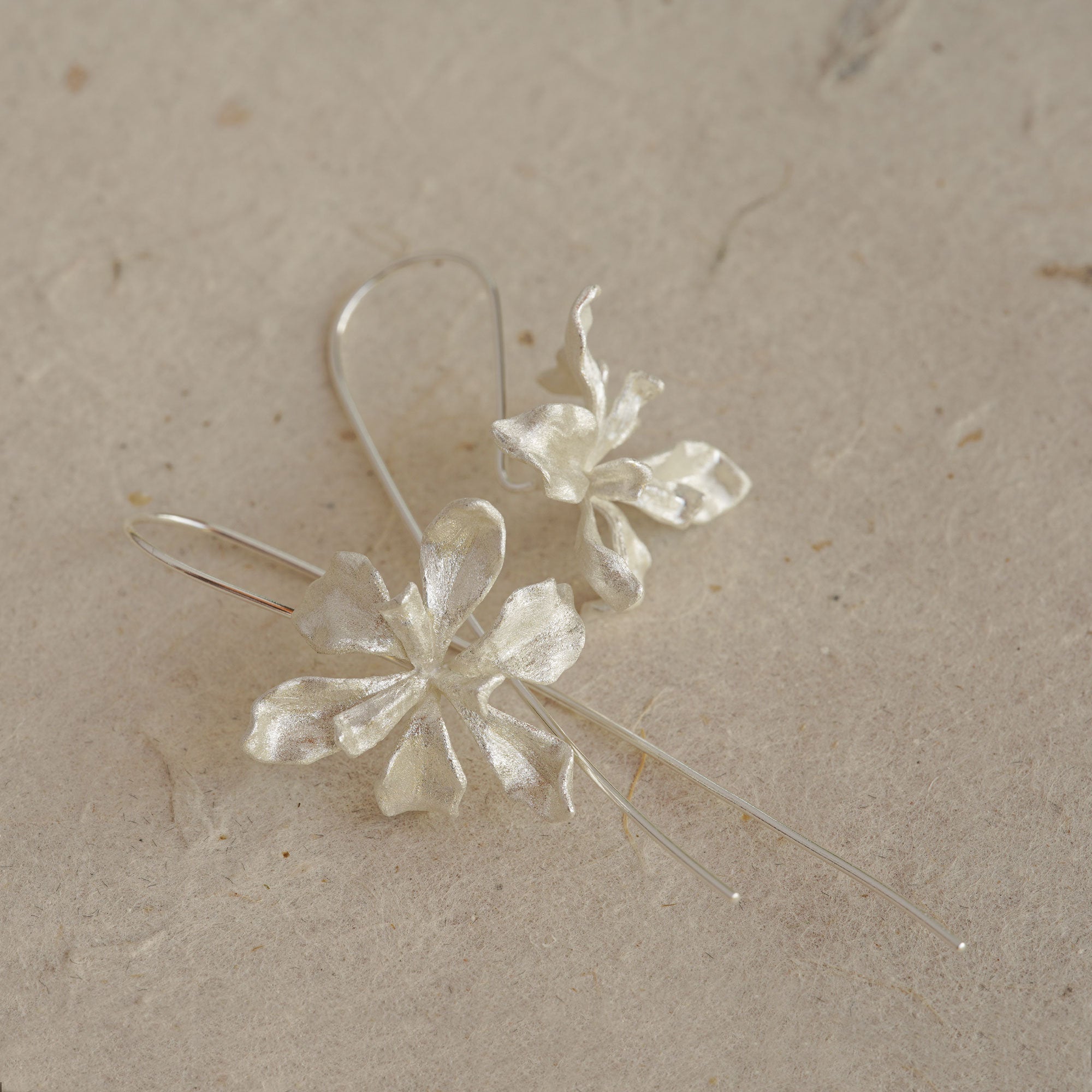 Iris floral drop earrings product detail