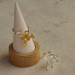 Iris floral ring with sculpted petal shape