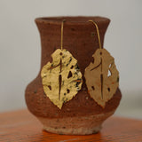 Leaf earrings with botanical leaf design