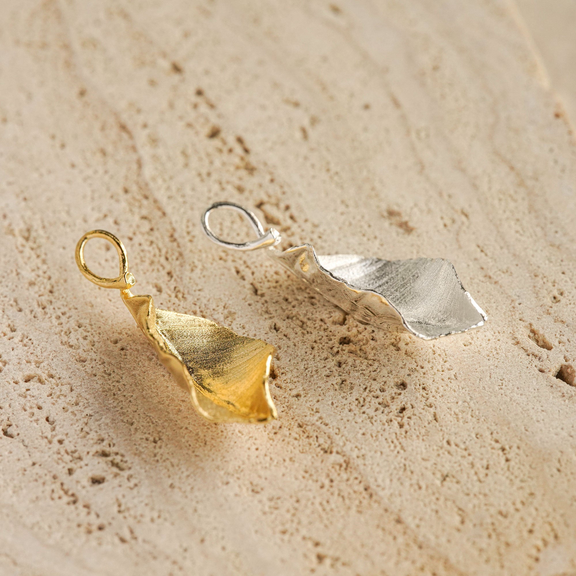 Leaf necklace styled as botanical jewelry