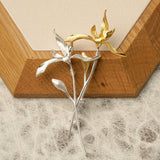 Orchid brooch product view on neutral background