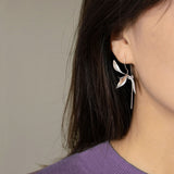 Orchid earrings with elegant floral silhouette