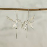 Orchid earrings showing handmade jewelry details
