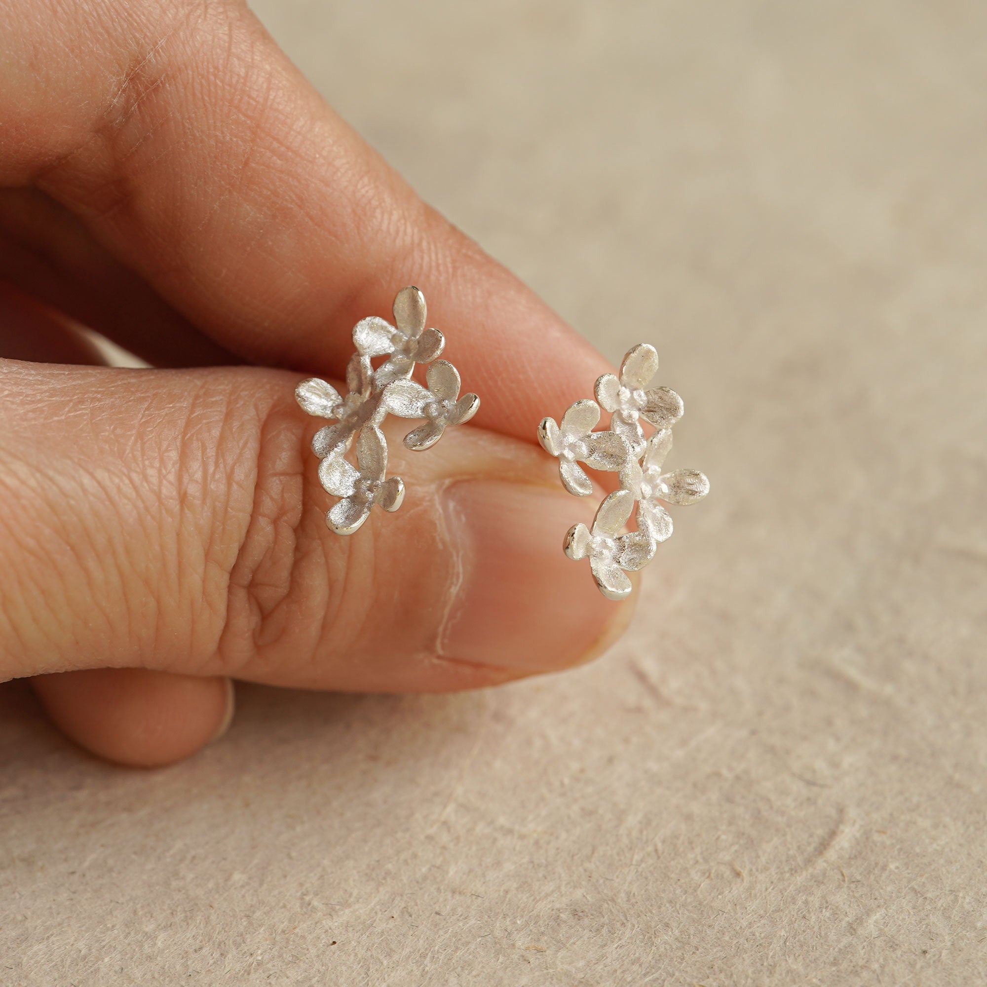 Osmanthus flower earrings with delicate blossom design
