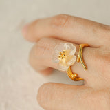Pear blossom ring with delicate floral design