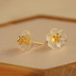 Pear flower earrings with blossom inspired design