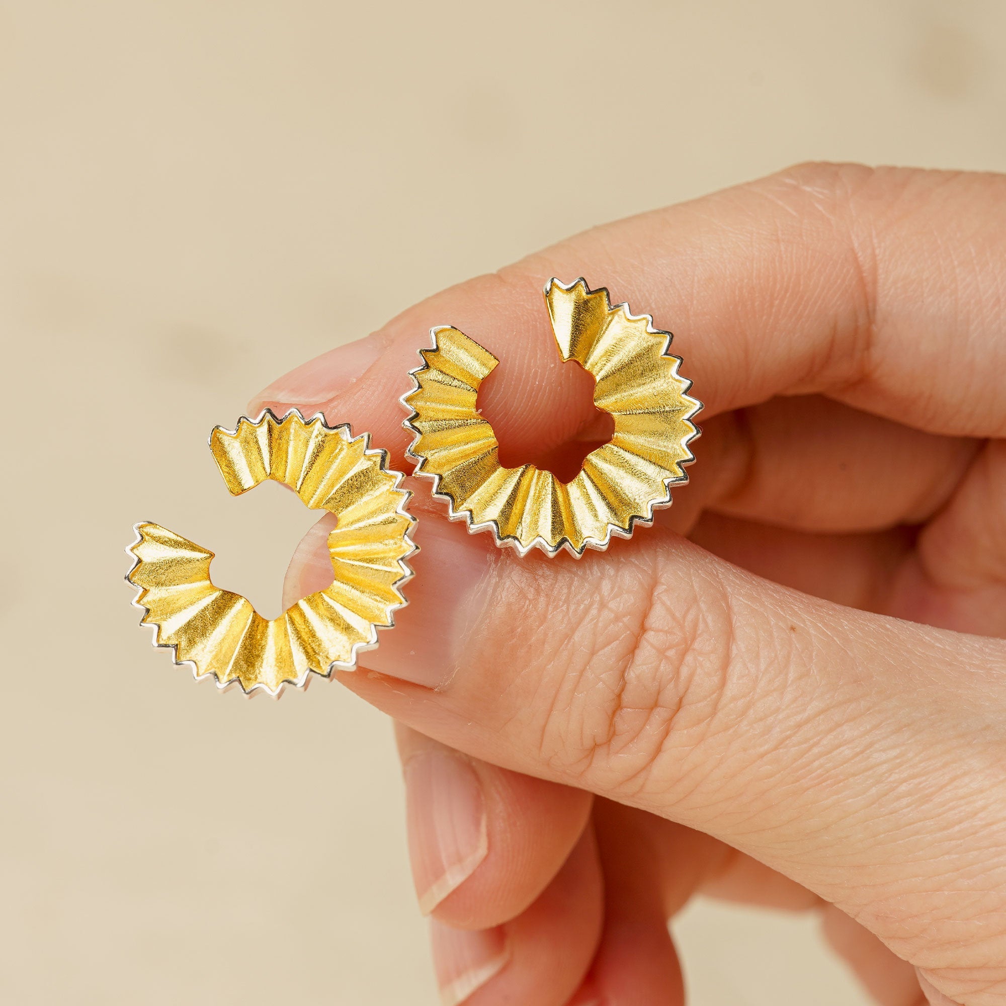 Pencil earrings with playful art inspired design