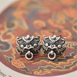 Pixiu earrings with Chinese antique inspired design