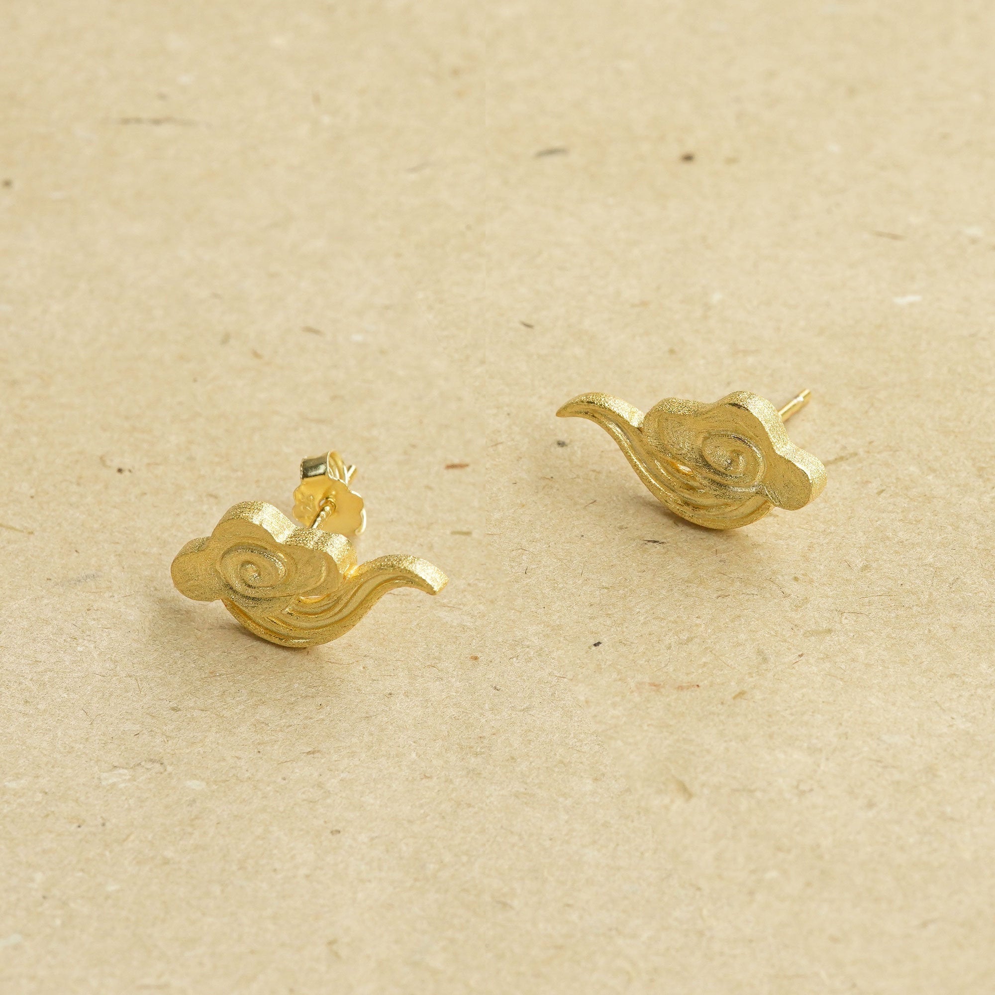 Side view of cloud earrings