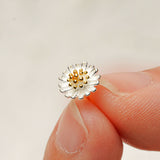 Side view of daisy earrings