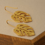Side view of leaf earrings