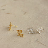 Side view of osmanthus flower earrings
