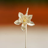 Water lily earrings showing floral drop shape